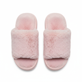 Pink Fluffy Home Slippers - Top View