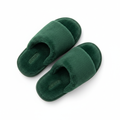 Forest Green Fluffy Home Slippers - Top View