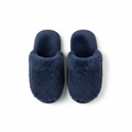 Navy Blue Fluffy Home Slippers - Top View